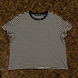 Black & White striped crop top